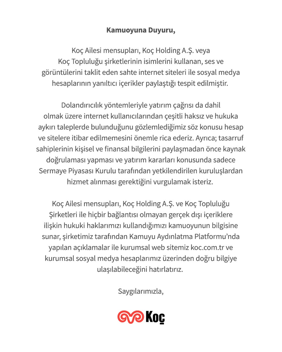Koç Holding tweet media