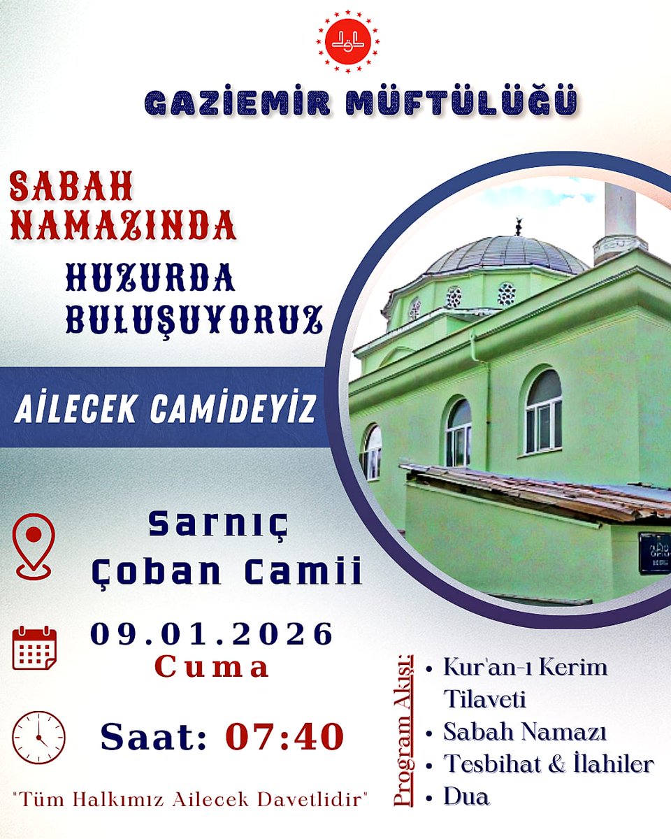 SABAH NAMAZI BULUŞMASINA DAVET