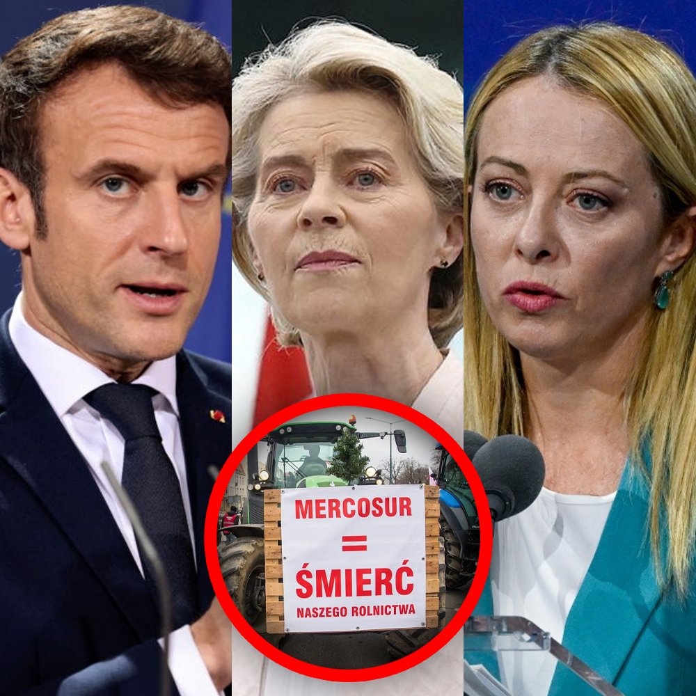 PILNE wieści z Brukseli 🚨 Właśnie ważą się losy umowy z Mercosur, Ursula von der Leyen chce przekupić Włochy i Francję❗ Dziś kluczowe spotkanie ministrów państw UE, a w piątek ostateczne głosowanie nad umową❗

Ursula von der Leyen robi co może, by przekabacić sceptycznie