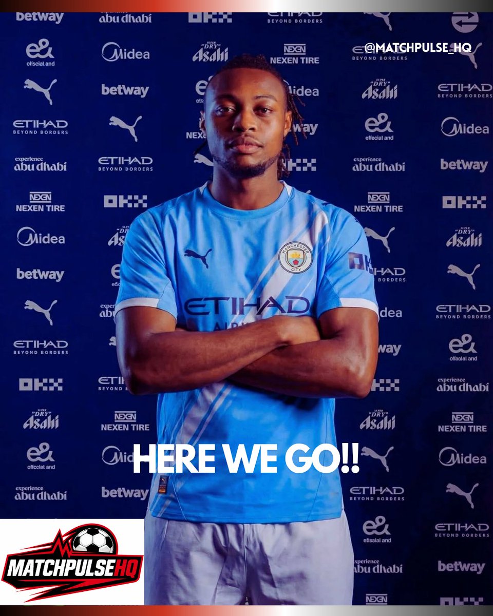 MatchpulseHQ's tweet photo. "NEW CHAPTER 🔥 Antoine Semenyo's Man City move is official! 🚀 #ManCity #Semenyo #HereWeGo https://t.co/f9LlcBUfw3