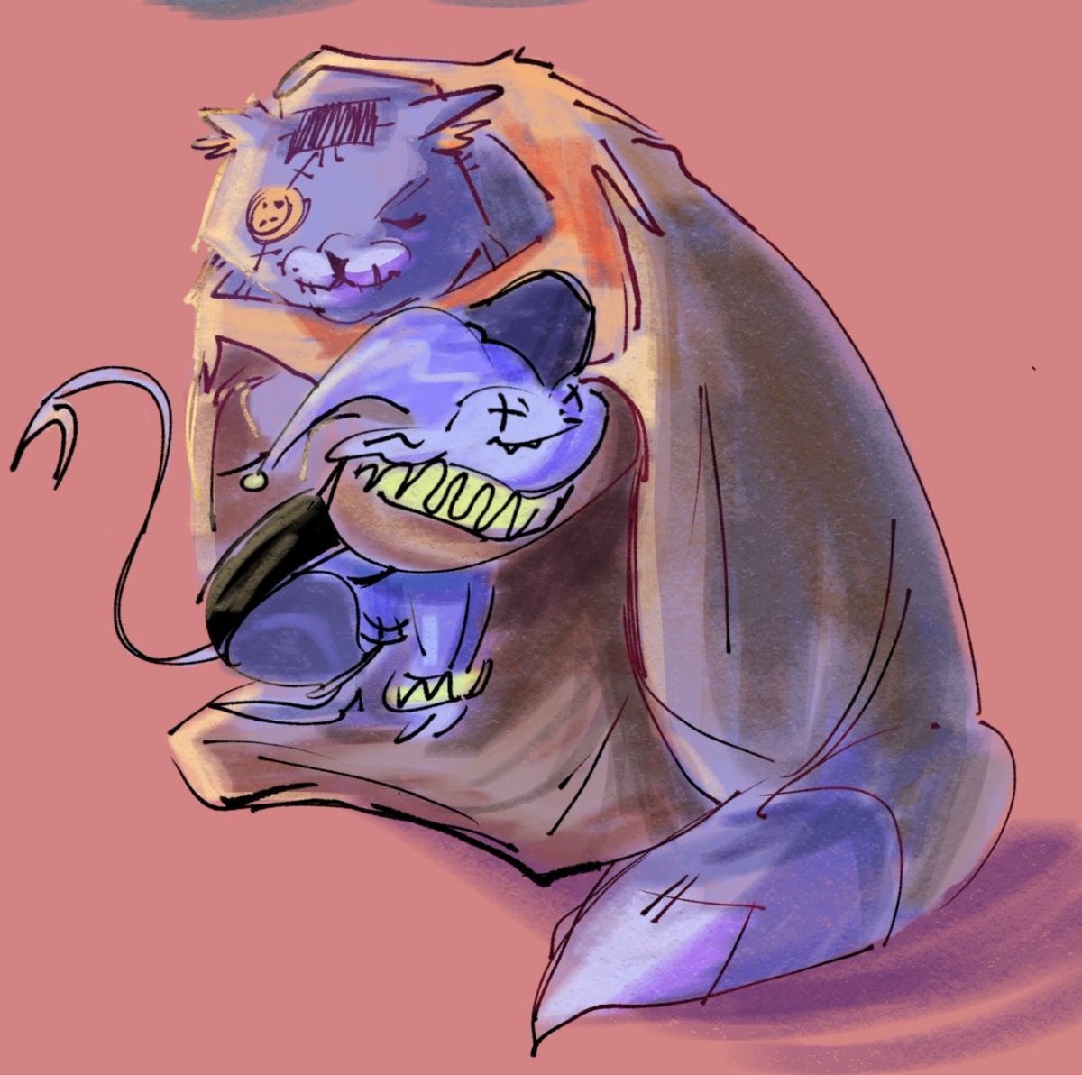 glowymoonstone's tweet image. Look at this seamvil thing #deltarune