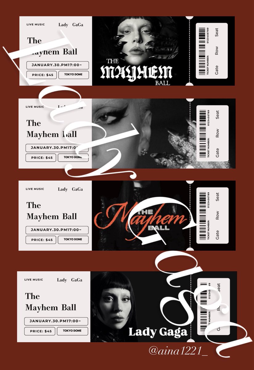 Live 自作チケ作っていこうと思います😘💗 FBも少し作っていこうかな〜！
 #レディーガガ