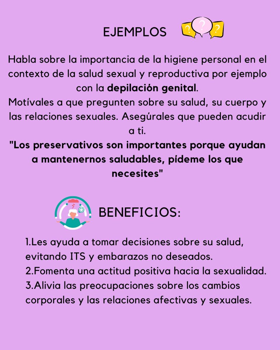 🌸 Promovamos la Salud Sexual y Reproductiva 🌸
Educar a niños, niñas y adolescentes es clave 💬 Hablemos de su cuerpo, prevención de ITS, métodos anticonceptivos e higiene personal, siempre con un lenguaje claro y acorde a su edad. 🧠✨