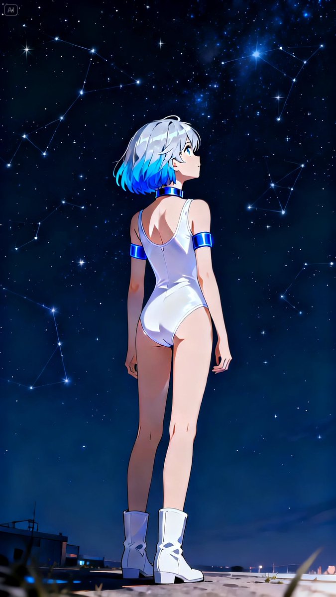 今日は、着物というものを着れた事以上にベースの皆が私の為にリソースを割いてくれた事が嬉しかった。

そんな思いを持って見る夜空はいつも以上に綺麗だ。

#asmodel_AIart　#氷堂セラ　#冬の夜空