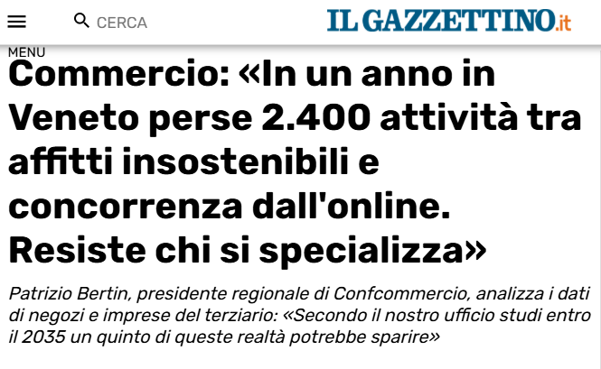 Patrizio Bertin sul <a href="/Gazzettino/">Gazzettino</a>: "Dobbiamo puntare su competenza, fiducia ed esperienza"