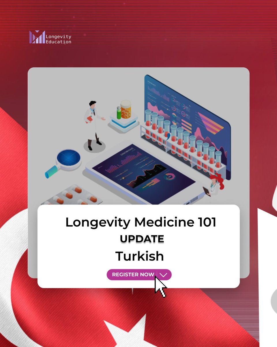 LongevityEdu's tweet photo. We’re thrilled to announce the Turkish edition of Longevity Medicine 101!
A special thanks to Dr. Metin Sokmen, Dr. Mustafa Apak, and Dr. Can Postaci, the driving force behind this initiative. 
Dive in and start your journey in healthy longevity today 👉 https://t.co/39Z1aVZhnM https://t.co/36WGx1W4Rp
