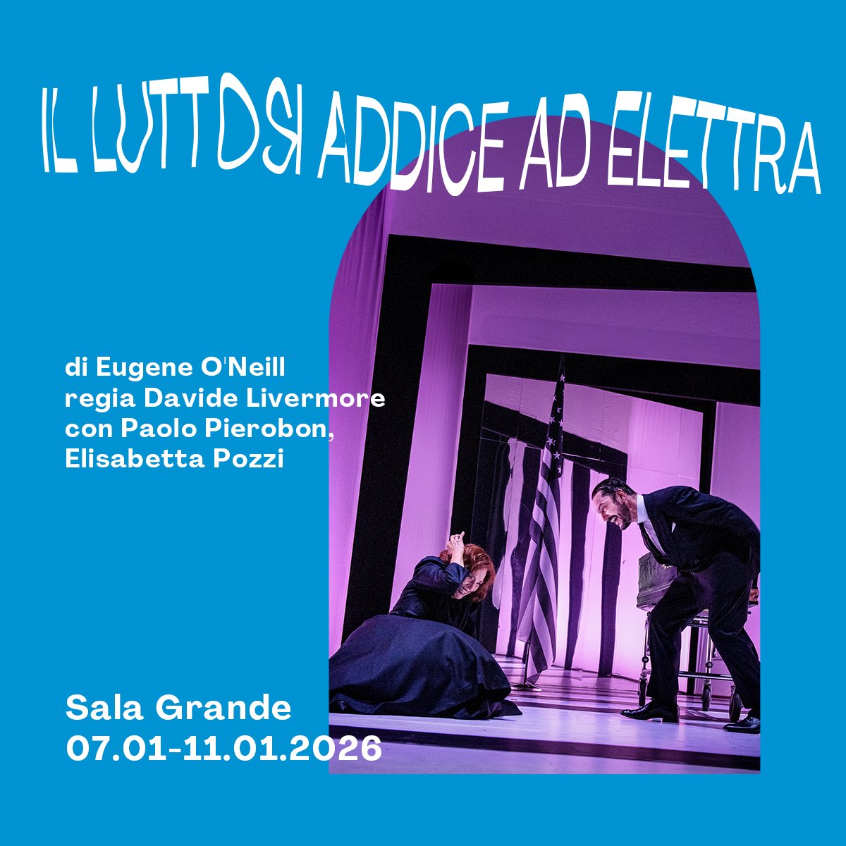 TeatroBiondo's tweet photo. Cominciamo il 2026 con due debutti! Questa sera “Il lutto si addice ad Elettra” e domani sera “Stand up for Giuda”.
Vi aspettiamo! https://t.co/NBarsQoYDW