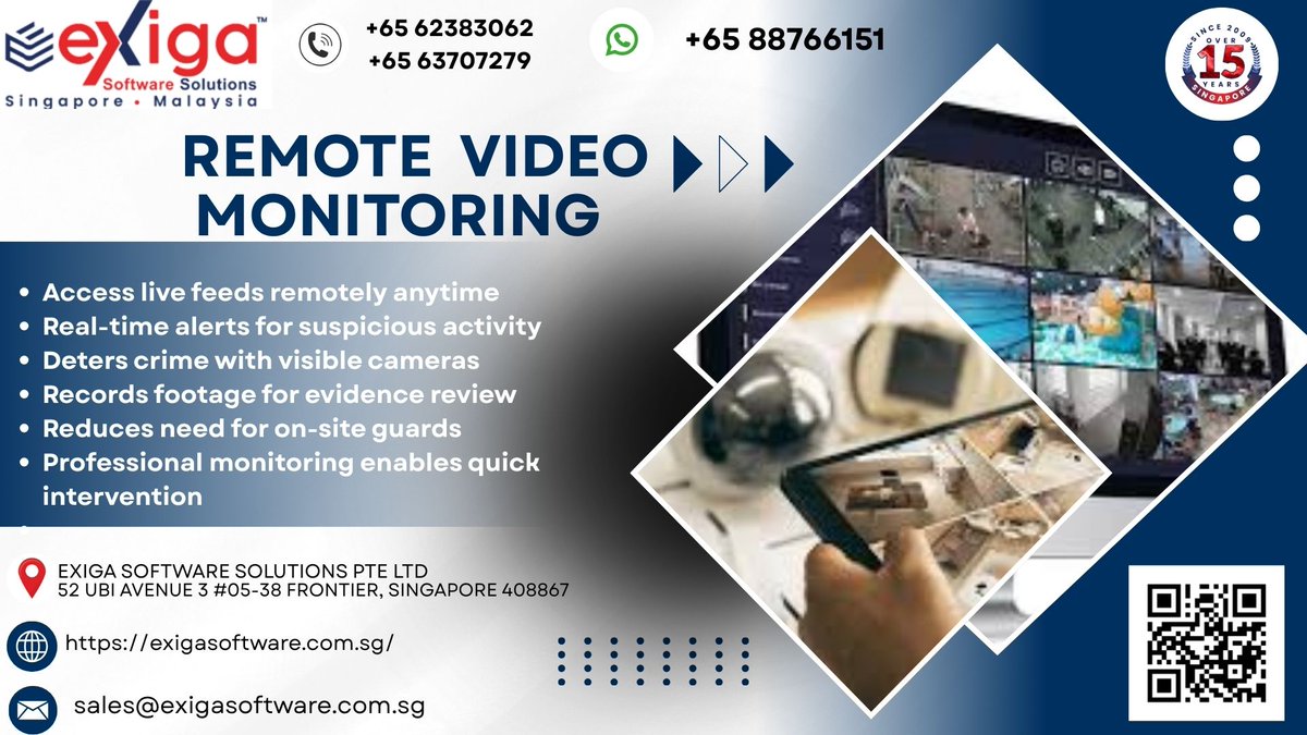 ExigaSoftware's tweet photo. Remote access anytime, anywhere — Users can view live feeds and recorded footage securely via mobile apps or web portals from smartphones, tablets, or computers.
# Remote access to live video
# Real-time motion detection alerts
# Effective crime deterrence tool https://t.co/L8KFyvBbfO