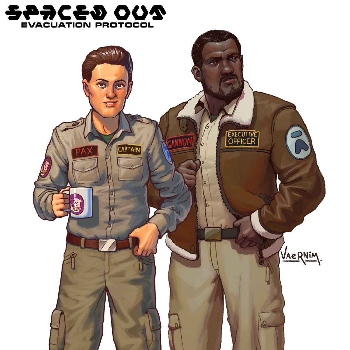 SpacedOutGame's tweet image. Introducing the first of the Spaced Out crew, starting with the Command Branch's Captain Veronica Pax and her XO Derek Gannon. 

Think you've got the guts to command a deep space corporate freighter? You're probably right. 

#characterdesign #retroscifi #originalcharacterart