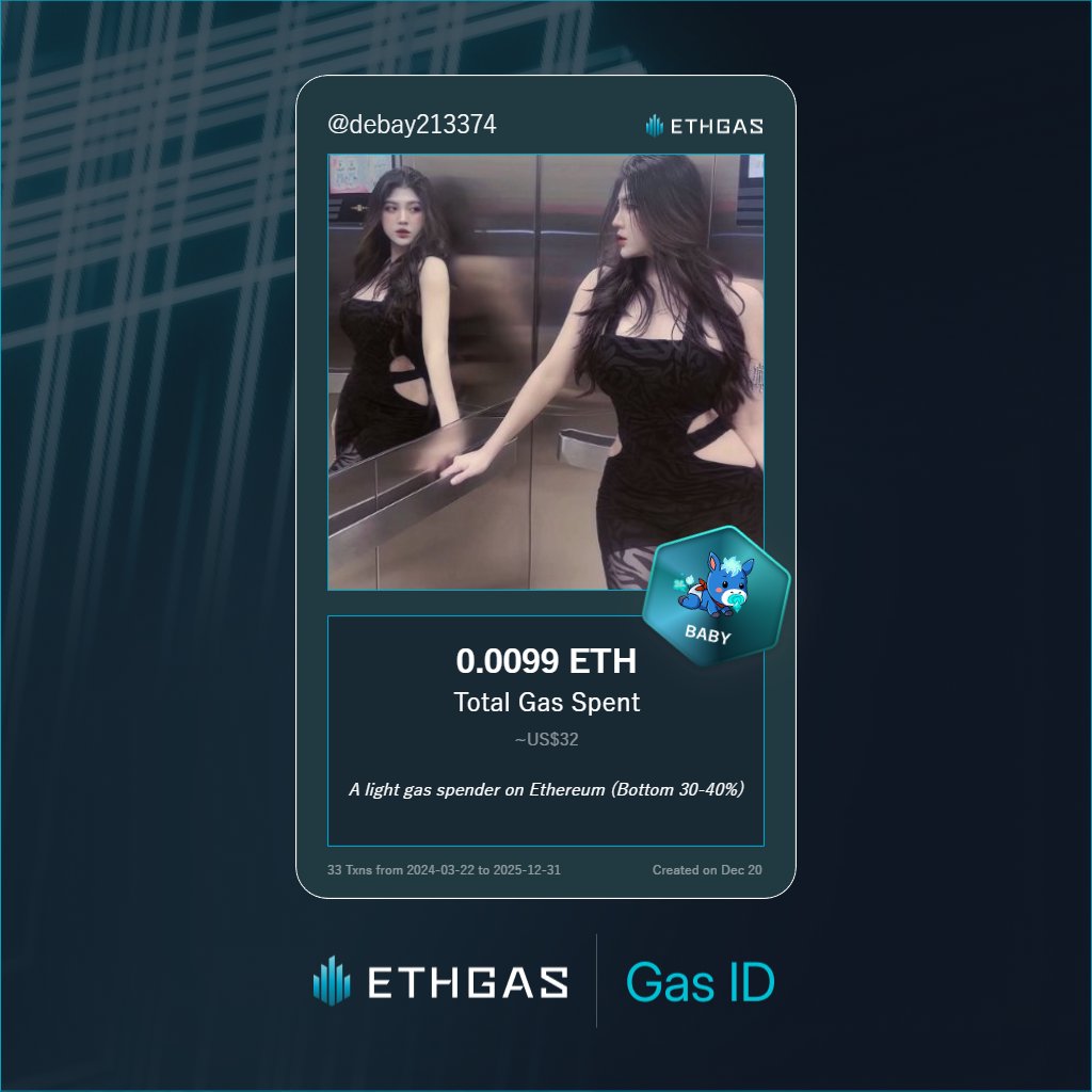 debay213374's tweet photo. Leveled up in the Great Gas Reckoning with ETHGas! 💪

Baby Jack status: 0.0099 ETH gas spent, 2 Beans earned—supporting the Gasless Future!

Claim your Gas ID at https://t.co/DwfclXYRag https://t.co/Qw2f08FxUQ