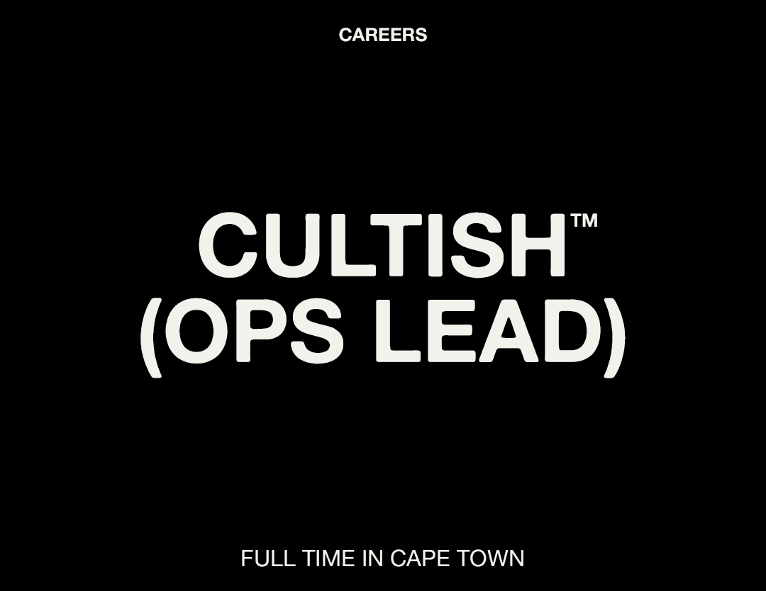 Cultish is looking for an Operations Lead. You’ll sit at the centre of drops, campaigns, events, and launches. Making sure nothing falls through the cracks. You? 
→ cultish.com/pages/ops-lead