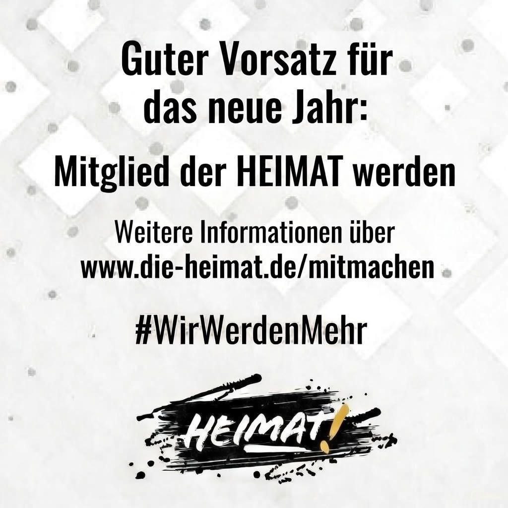 Melde dich bei uns, werde Mitglied und setze dich aktiv für die Zukunft unserer Heimat ein. Zögere nicht länger und schließe dich uns an! Wir freuen uns darauf, dich als wertvolles Mitglied in unserer Gemeinschaft willkommen zu heißen. 

Mitglied werden 
die-heimat.de/mitmachen/