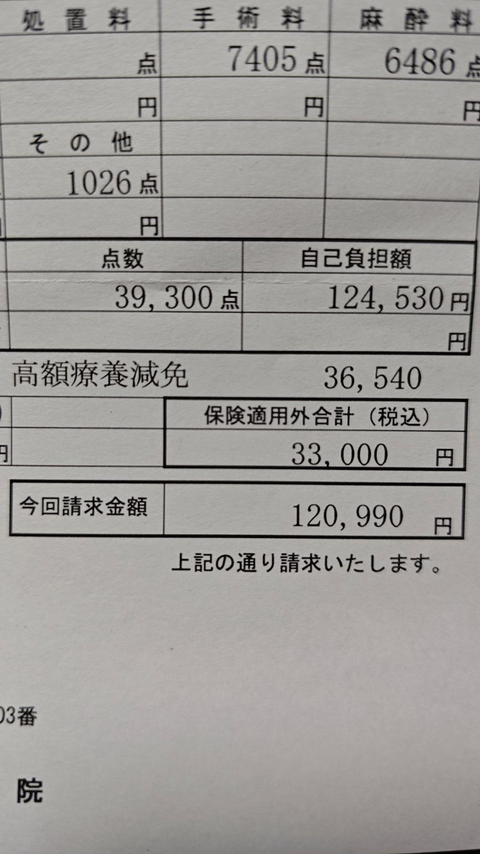 思ったより少なく済んだな