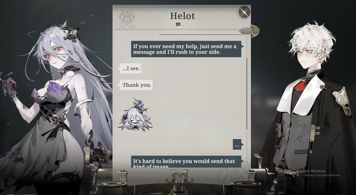 GopioR's tweet image. Wait a minute how can she do that sending an Emoji to Typewriter?!

(This is my post btw)

#Morimens