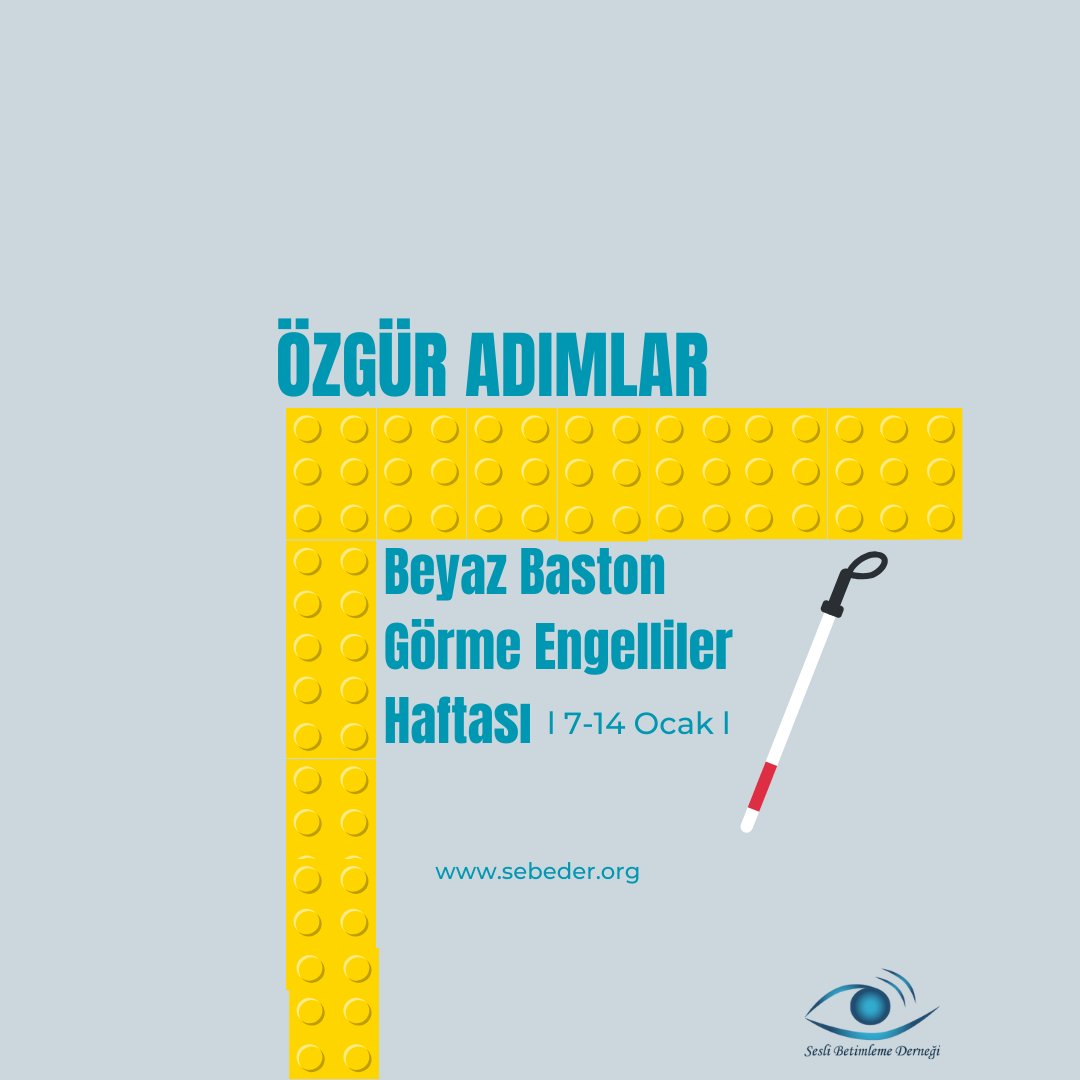 7- 14 Ocak Beyaz Baston Görme Engelliler Haftası Kutlu Olsun! Beyaz baston yalnızca bir nesne değil; özgür, eşit anlayışın bir sembolü. Beyaz Baston Görme Engelliler Haftası’nda sen de farkında ol, destek ol.
#BeyazBastonGörmeEngellilerHaftası #SEBEDER #ErişilebilirlikHaktır