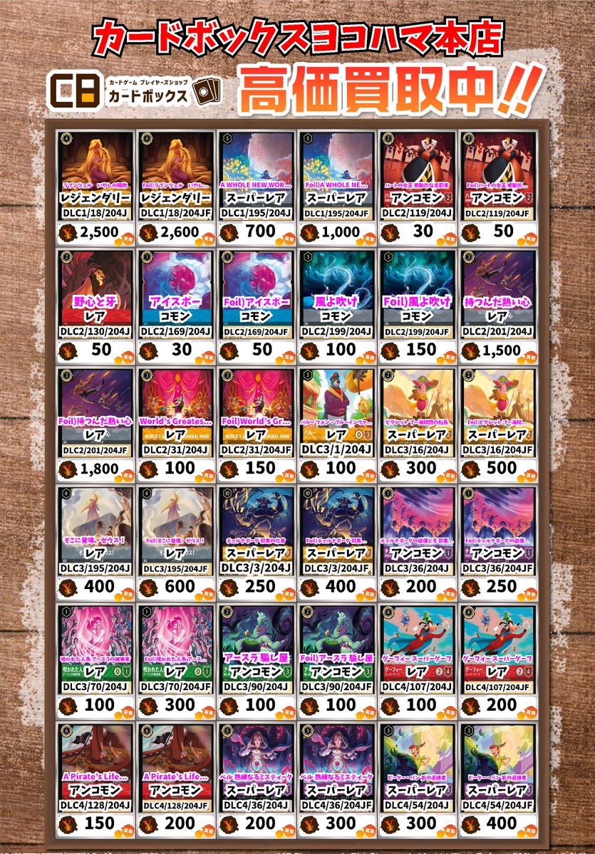 ディズニー・ロルカナ買取情報！ ラプンツェル いやしの賜物 ﾚｼﾞｪﾝﾀﾞﾘｰ