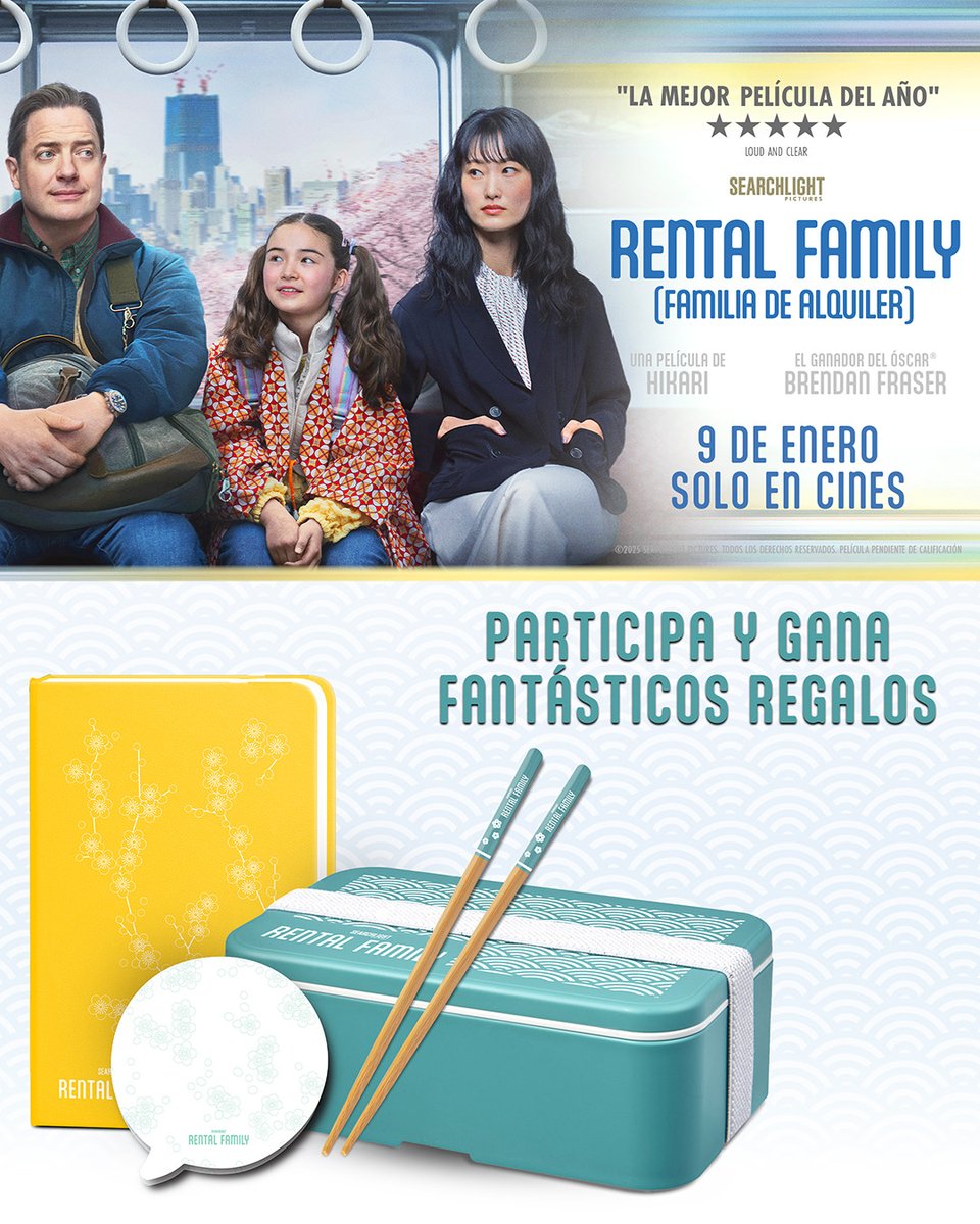 ¡Consigue estos 5 packs de #RentalFamily! 
Para participar:
🐦 ¡Síguenos!
🔁 RT
🗨 Menciona a esa persona con la que vas a ir a ver #RentalFamily         
📃 BBLL ➡ bit.ly/4jzVfe6
📅 Finaliza el 14/01📅