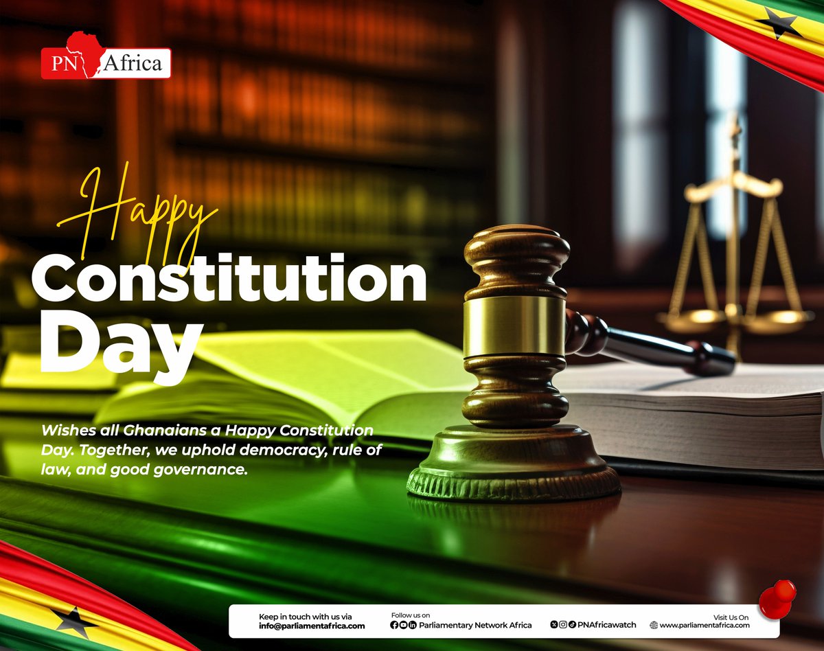 PNAfricawatch's tweet photo. Happy Constitution Day, Ghana! From PNAfrica 🇬🇭

@parliament_gh 
#HappyConstitutionDay
#ghana
#PNAfrica https://t.co/0WMDLclNAK