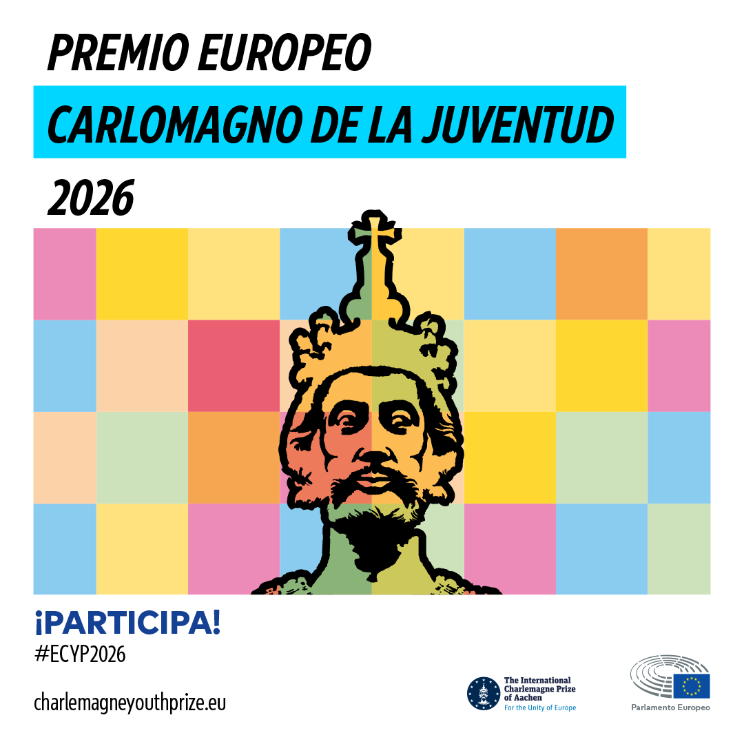Europarl_ES's tweet photo. 📣 ¡Abierto el plazo del Premio Europeo Carlomagno de la Juventud! 🇪🇺

🚀 ¿Conoces a jóvenes (16-30) en la UE que impulsen la democracia y la ciudadanía activa?

⏰ Presentación de candidaturas hasta el 2 de febrero aquí https://t.co/xzjvubCTQm https://t.co/LSvJbRJqd7
