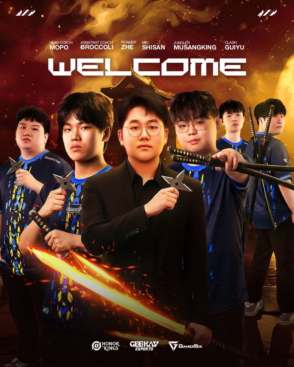 geekay_esports's tweet image. 2026 is up for a great start 💙💛

Please welcome Geekay Esports Honor of Kings line-up featuring the core of 2025 World Champions 🏆

#GK_WeGame #جيكي_اللعب_عندنا