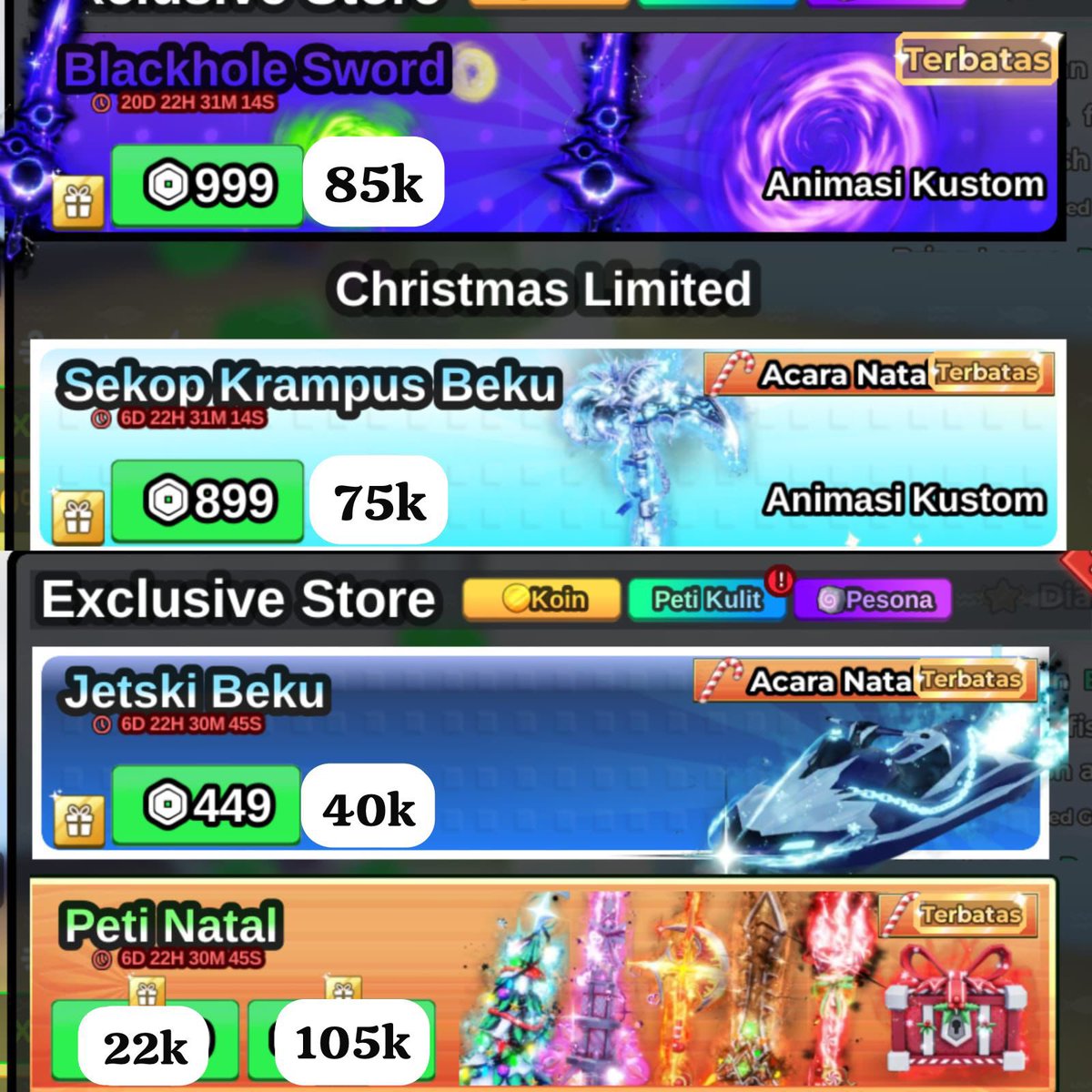 Guinness015's tweet image. yukk yang mau skin fish it atau gig gamepass fish it lainnya aku adaa yapp tapi tanya stock dulu🙌 

📞 wa.me/6285739000180
📌 bit.ly/Guinness-Testi