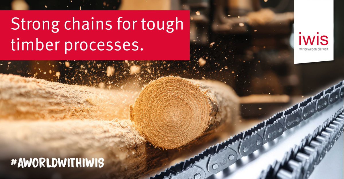 #iwis solutions for the timber industry: That’s why iwis ELITE chains are built to be impact-resistant, durable, and reliable. Our extensive product range covers drive and conveyor chains, sprockets, plate wheels, and accessories, ensuring smooth operation across all processes.