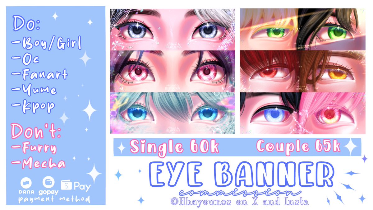 Hhayounss's tweet image. ✧✦Hayn Open Commission✦✧
                Eye series
          for locals only🇮🇩
【↺+♡ are very appreciated!】
     Feel free to ask first&amp;lt;3
------------------------------
╰┈➤ kindly mention after dm 💌
#opencommission #commissionsopen #ychcommission #artidn #zonauang