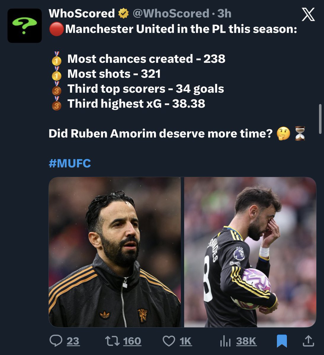 khafid100's tweet image. Adding this, this is where and what Amorim left us respectively 🧏🏽‍♂️