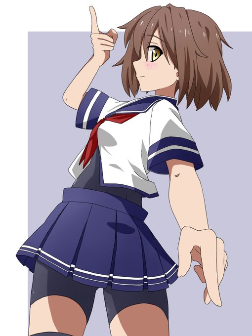 過去鷹。古鷹さんは髪型が難しくてあまり良い絵が残っていないけど、この絵は好き。 