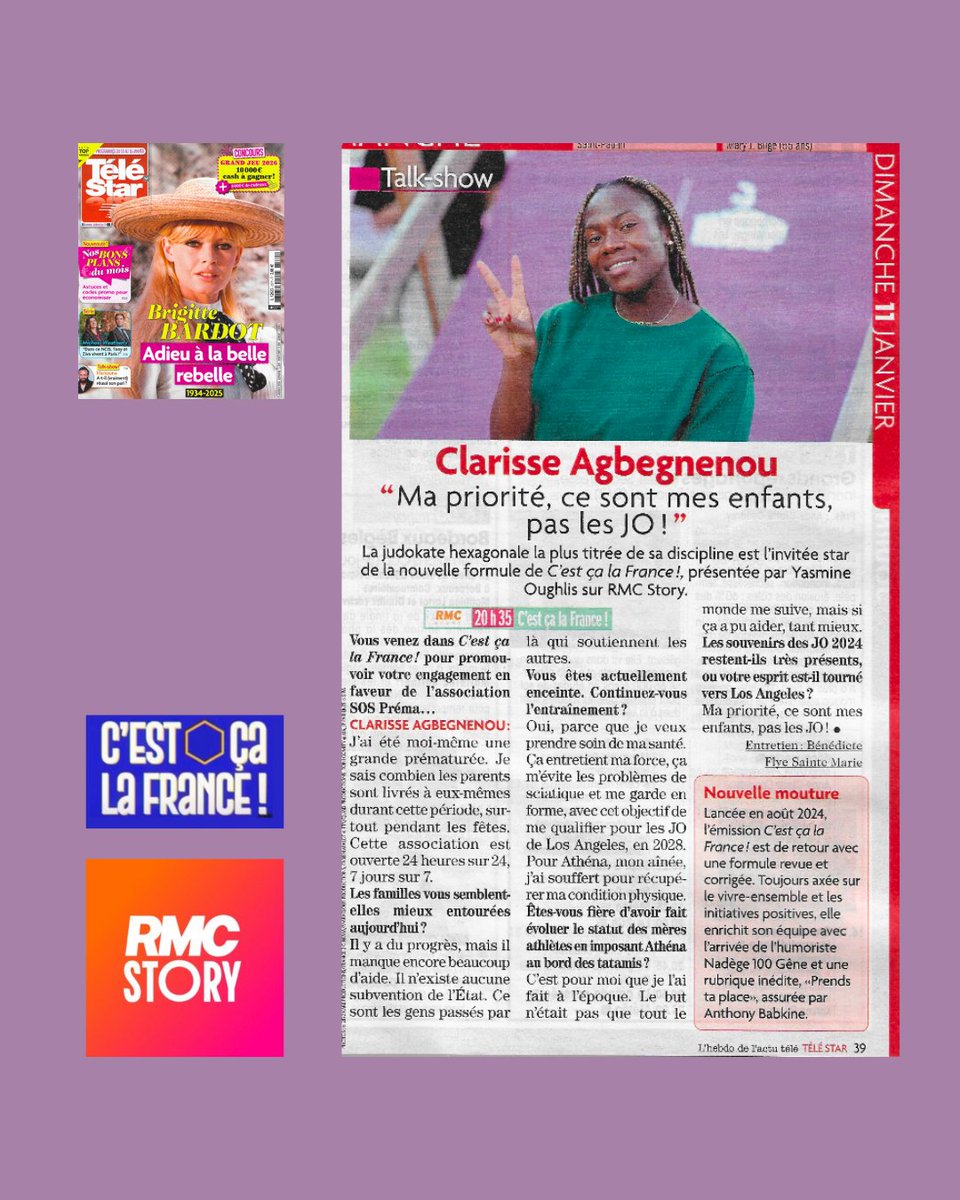 StudioFactOff's tweet image. .@Gnougnou25 est l'invitée de l'émission "C'est ça la France !", animée par @YasmineOughlis et ses chroniqueurs, ce dimanche 11 janvier à 20h30 sur @RMCStory ! Découvrez son interview pour @Telestarmag. #CEstÇaLaFrance #ClarisseAgbegnenou