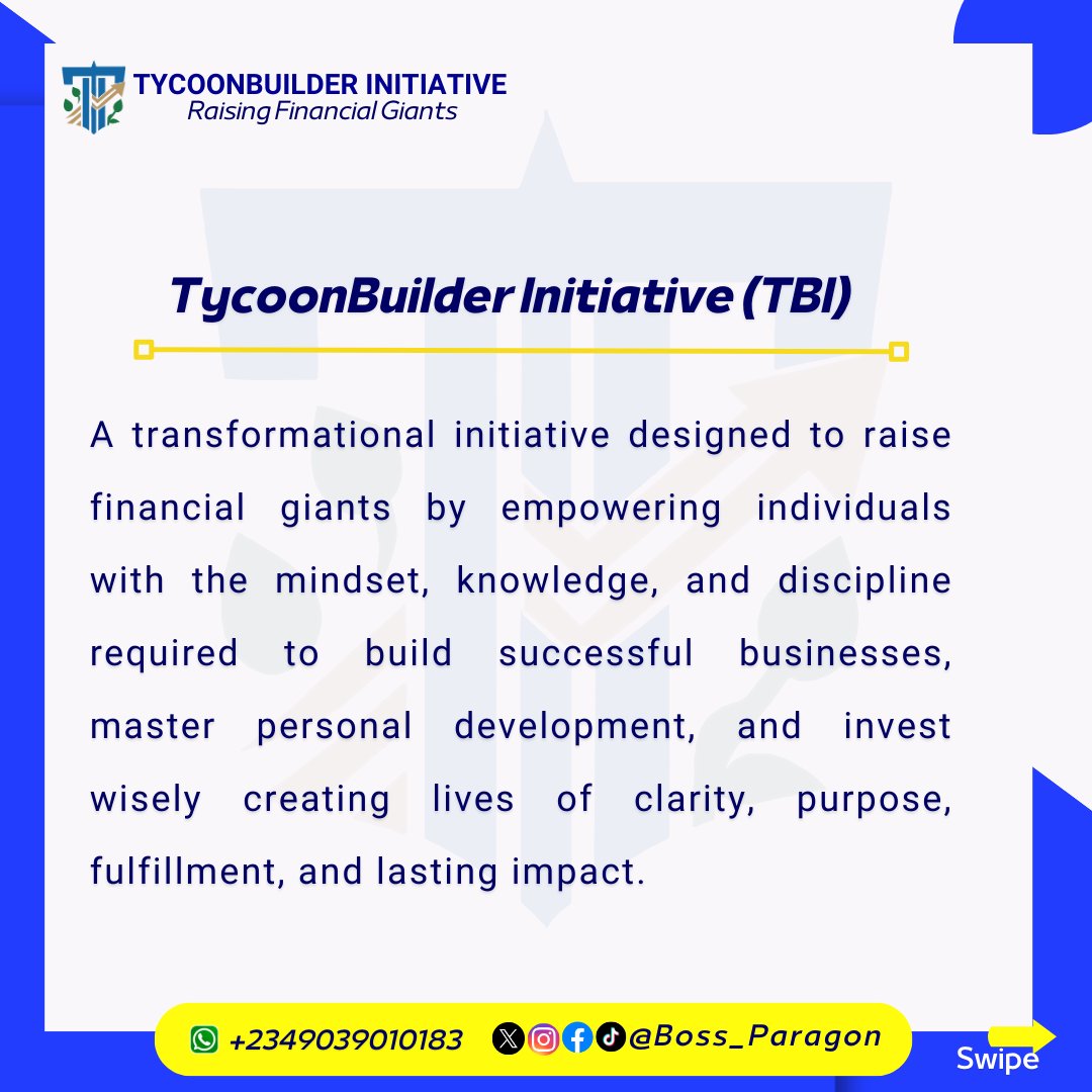 Boss_Paragon's tweet photo. You are welcome to TycoonBuilder Initiative below is all you need to know about Us. https://t.co/rW4ngaScva