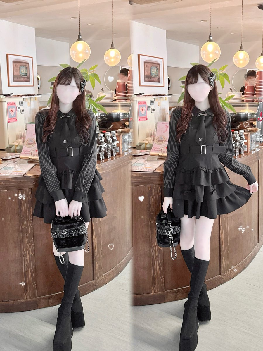 ハニーミュウ ハニミュのスタイル爆盛れ新作ワンピ⛓️🖤⟡.·