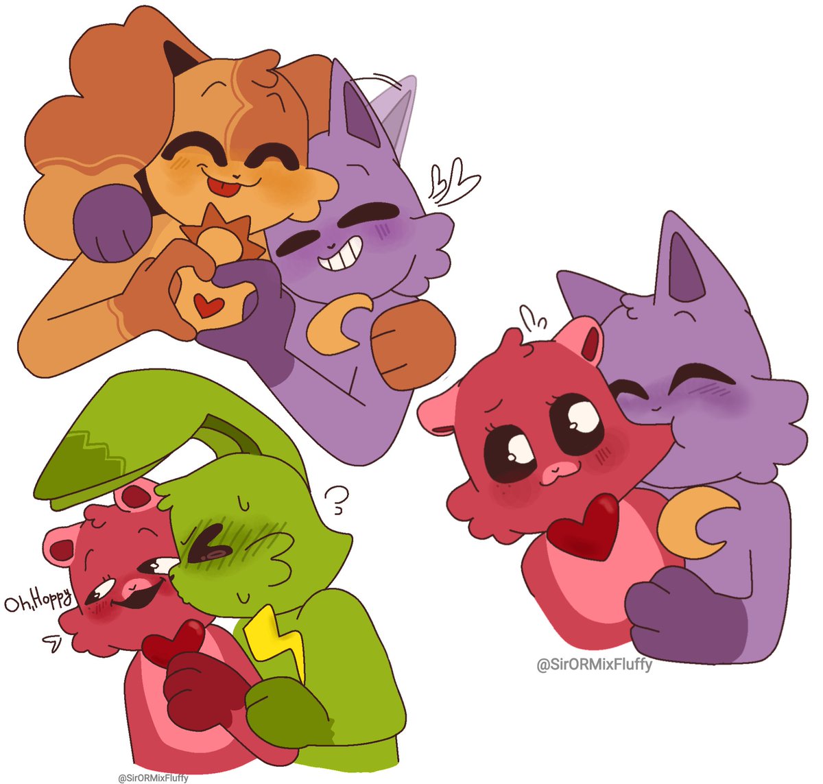 Okay, I'll start:D 
#poppyplaytime #daynap #HoneyMoon #Cuddlejump #smilingcritters