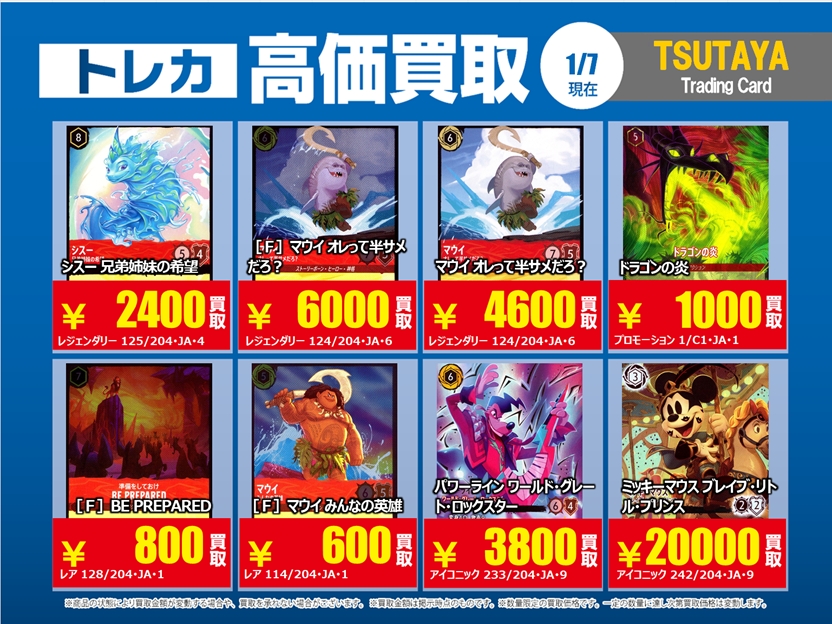 高価買取情報】1/13まで #ロルカナ ② 高価買取商品をお持ち頂く場合は