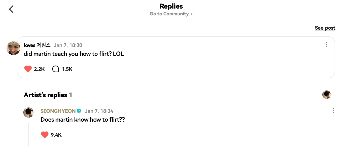 zhaoyufancokr's tweet image. 💬 did martin teach you how to flirt? LOL
🦊 does martin know how to flirt??

#SEONGHYEON #성현