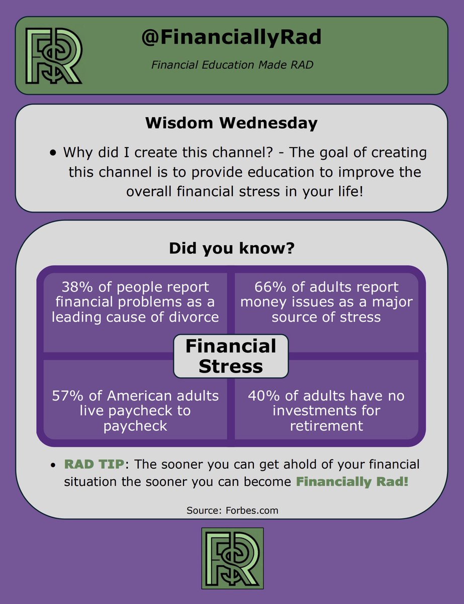 FinanciallyRad's tweet image. If you want a question answered be sure to leave it on a post!

Follow @FinanciallyRad for more Financial Education Made RAD!

#financiallyrad #financialeducation #personalfinance #investing #militaryfinance #moneytips