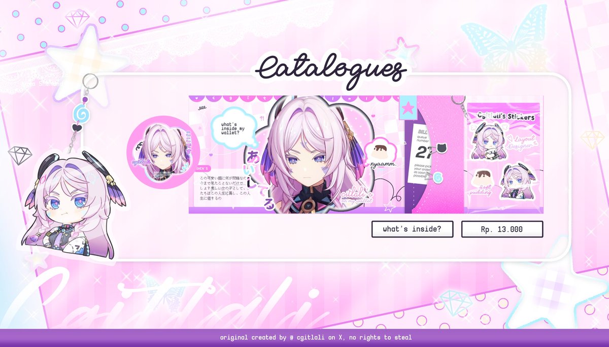 cgitlali's tweet image. hi repOs_t dunxx maaciii 🎀👋🏻

aku ada setup baru dan dua layout 2d baruw nih yg butuh di ospek, apakah ada kesamaan dengan BA lain? dan apakah prici nya dan okeee? klw ada kesamaan harap kindly ditegur by dm yh man-timun !! 🌟🫶🏻

#zonauang