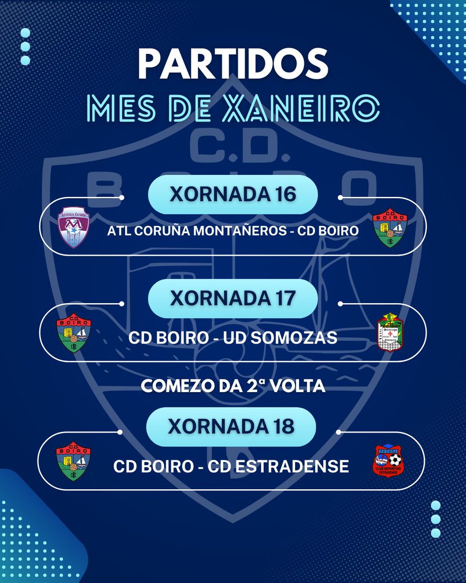 CDBoiro's tweet image. ❄ PARTIDOS MES DE XANEIRO ❄

#CDBoiro #éunsentimento🤍