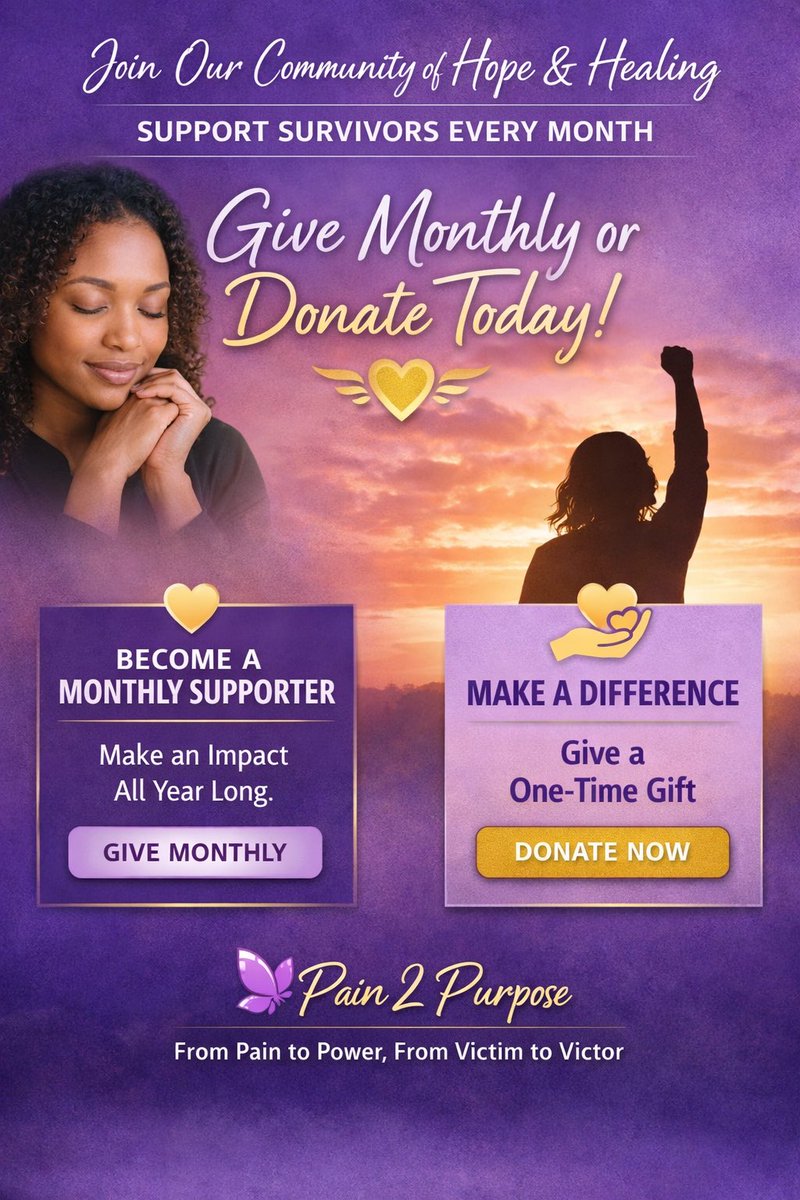 ShandaRoberts76's tweet photo. 💜 Partners in Purpose
Standing with survivors. Creating lasting change.

Give monthly or make a one-time donation to support survivors of domestic violence and help turn pain into purpose.

🔗 https://t.co/nUoIgu5lkQ
#PartnersInPurpose #SupportSurvivors #Pain2Purpose https://t.co/kWAuaYOA0P