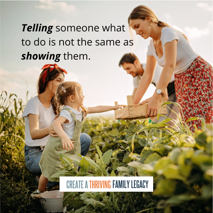 JeffRogers_'s tweet image. Telling someone what to do is not the same as showing them. #WisdomTransfer #LiveWell #LeaveWell thrivingfamilylegacy.com