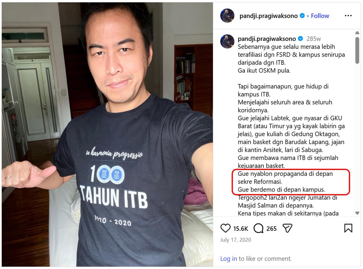 BosPurwa's tweet image. Ted, jauh sblm 98 pun mahasiswa kampus ITB terkenal sebagai kampus ANTI Soeharto, para aktivisnya bisa dgn lantang orasi di lapangan terbuka "anjing2in Soeharto"

@pandji mahasisawa FSRD ITB angkatan 97, dan hampir seluruh mahasiswa fakultas FSRD ITB terlibat aktif menghidupkan…