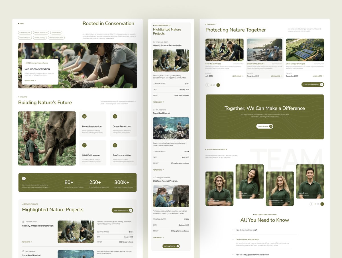 Make every visit count for the planet. OnEarth – Nature Conservation Landing Page in <a href="/figma/">Figma</a> is built for campaigns, donations, and volunteer sign-ups, with a layout that keeps the story clear and the call to act always within reach. 🌱

View details : peterdraw.studio/product/oneart…