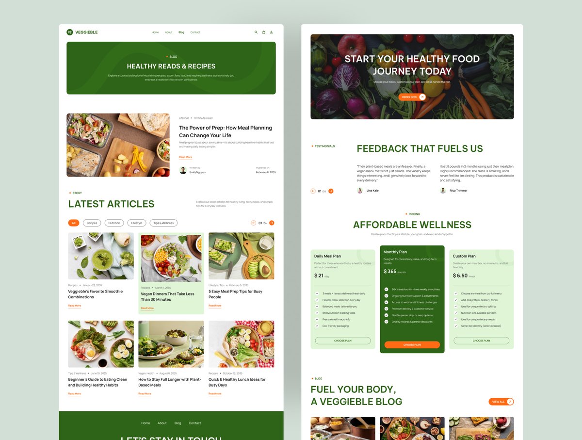From corporate lunch boxes to weekly meal plans, Veggieble – Healthy Food Catering Website UI, built in <a href="/figma/">Figma</a>, gives your brand a fresh, trustworthy online presence. Designed to make choosing, customizing, and ordering healthy meals feel effortless. 🥗

View details: