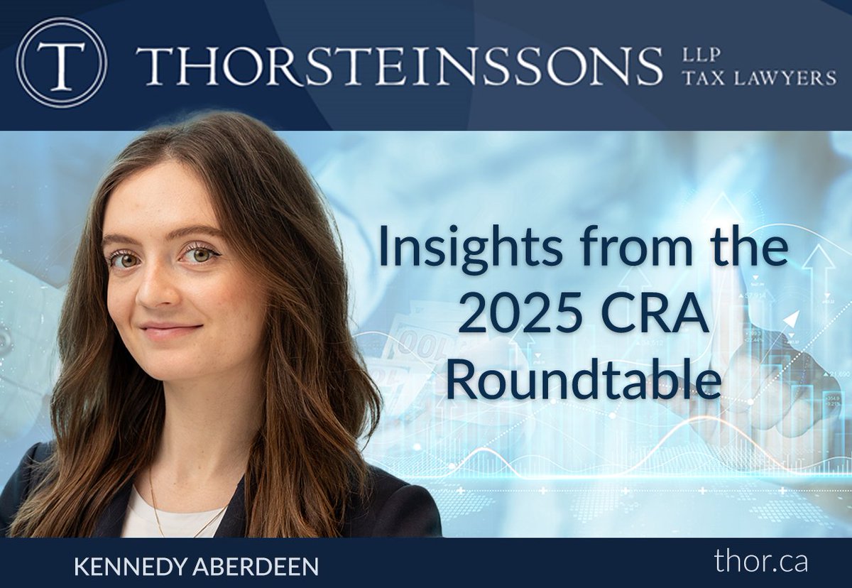 Insights from the 2025 CRA Roundtable
Blog Post: thor.ca/blog/2026/01/i…

#canadiantax #taxlaw #personaltax #corporatetax #incometaxact

Authored by Kennedy Aberdeen