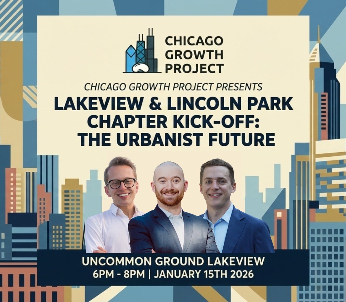 Northsiders: we need your help to GET URBANISTS ELECTED in the upcoming March election!

Join us next Thursday (1/15) for our Lakeview &amp; Lincoln Park Chapter Kickoff! Hear from three endorsed candidates on their vision, priorities, and how you can help support their campaigns