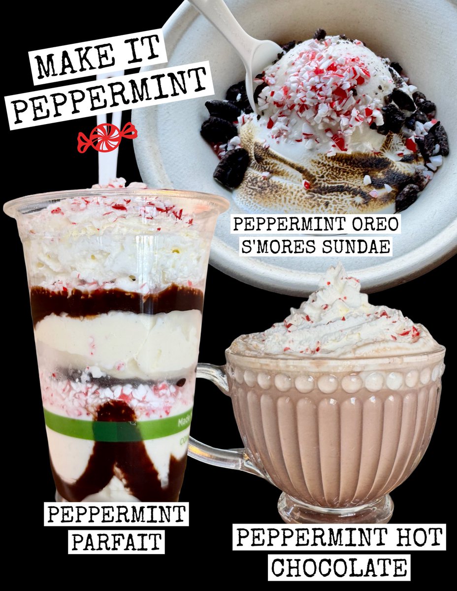 humphryslocombe's tweet image. 🚨🍬 LAST CALL, PEPPERMINT LOVERS 🍬🚨
This is your final warning. Peppermint hot chocolate, peppermint affogatos, peppermint brownie sundaes and more are about to disappear until next year. Get your fix now or wait a very long year to do it again. ❄️🍫🍬