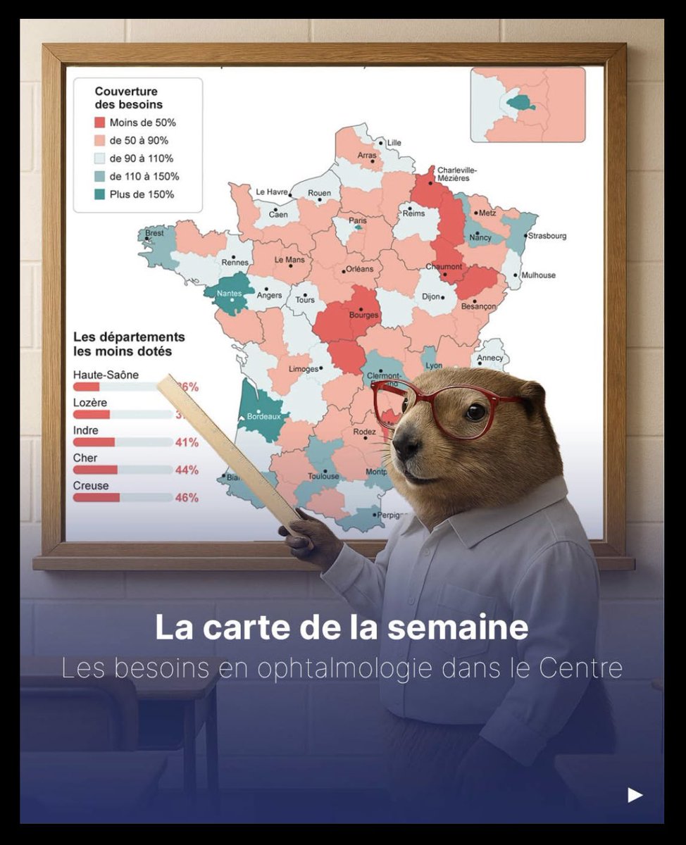 LyleooSolution's tweet photo. 1/

Le Centre face à la crise la plus aiguë 🚨!

Dans l'Indre, certaines communes n'ont pas vu d'#Ophtalmo depuis des années !

Les habitants font 80 km pour un rendez-vous qu'ils attendent depuis des mois…

Ce n'est pas un cas isolé ⬇️ ! https://t.co/bjQst8uOPK
