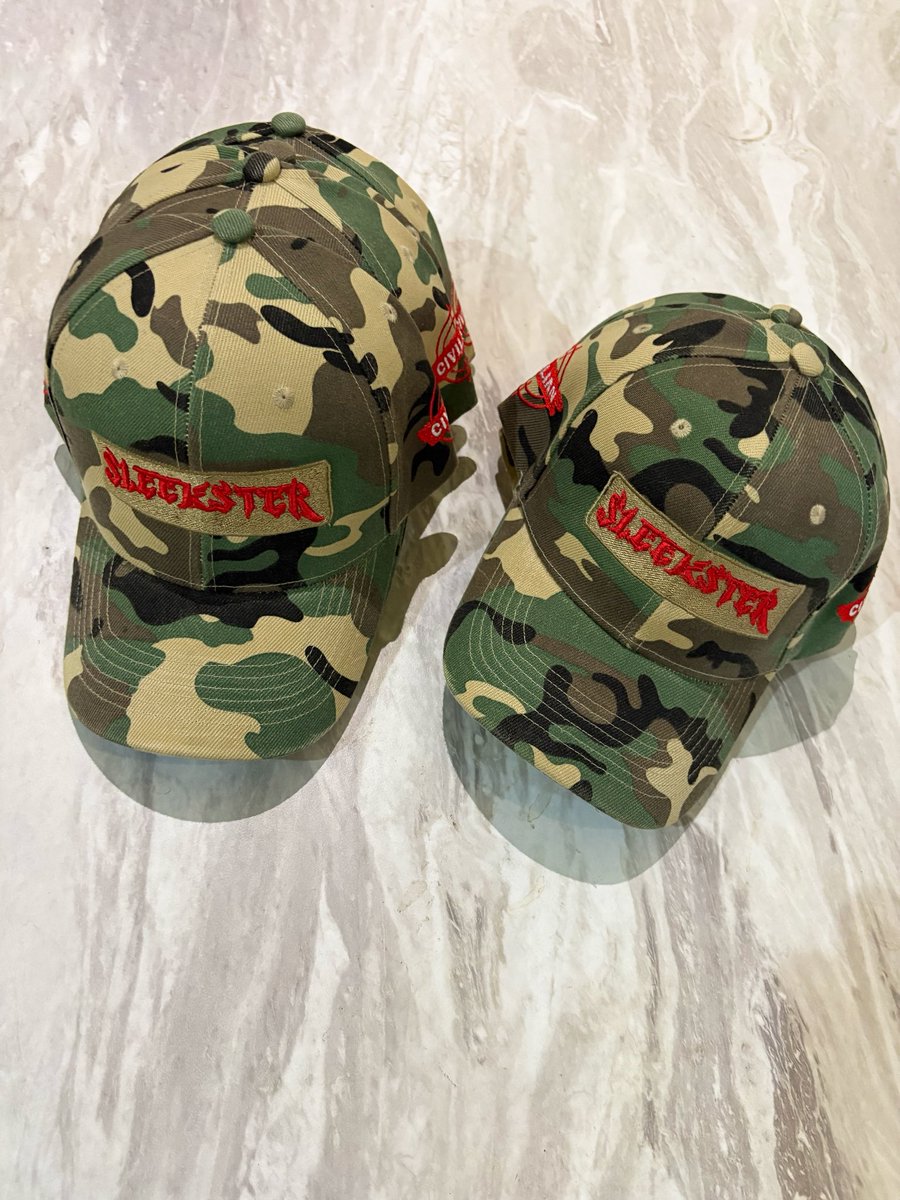 Sleekster_hq's tweet image. SLEEKSTER CIVILIAN CAMO CAPS still live.  DM To Purchase 🕸️
