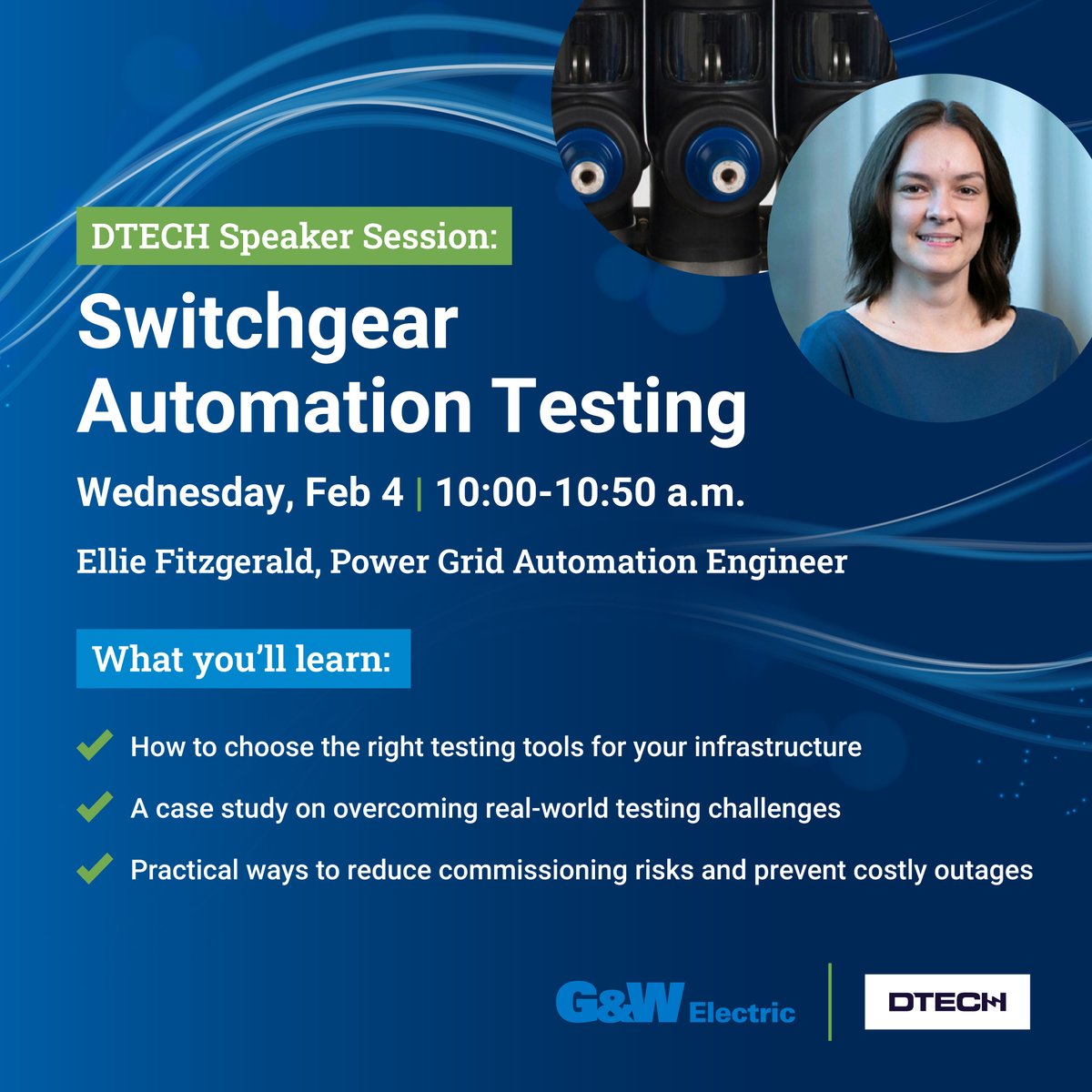 GW_Electric's tweet photo. Did you see our DTECH session about testing strategies for switchgear automation? Get details and it to your calendar now: https://t.co/xW7sErdy1D

#DTECH2026 #GridModernization #PowerGridAutomation #UtilityEngineering #SwitchgearTesting https://t.co/r6n6UNPRB4