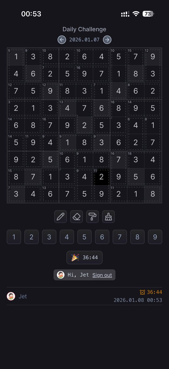 JetLua's tweet image. 写个数独游戏
没人玩
自己玩起来了🍺
